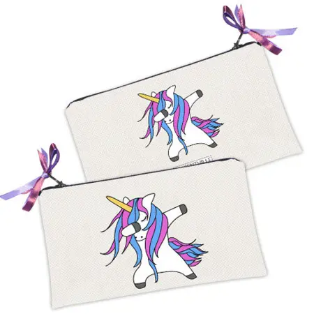Kosmetická taška MINI – malá látková taštička s potiskem Jednorožec