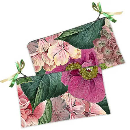 Kosmetická taška MINI – malá látková taštička s potiskem Květiny