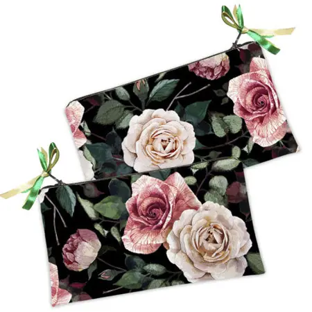 Kosmetická taška MINI – malá látková taštička s potiskem Růže