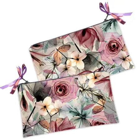 Kosmetická taška MINI – malá látková taštička s potiskem Květinový vzor 