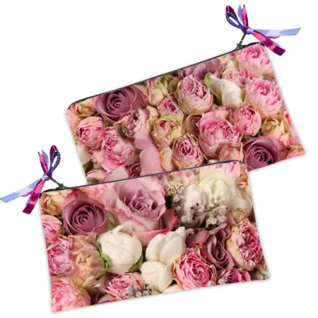 Kosmetická taška MINI – malá látková taštička s potiskem Růže