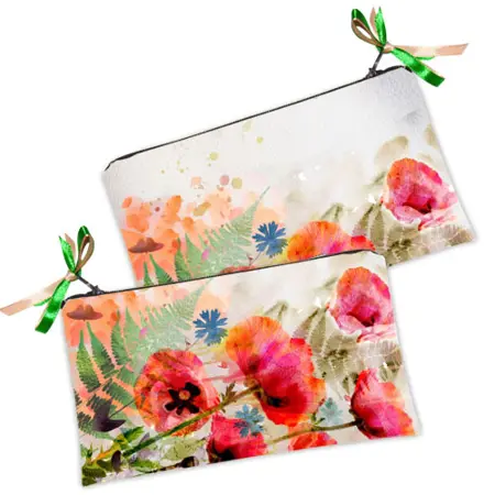 Kosmetická taška MINI – malá látková taštička s potiskem Máky