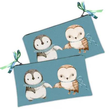 Kosmetická taška MINI – malá látková taštička s potiskem Sova