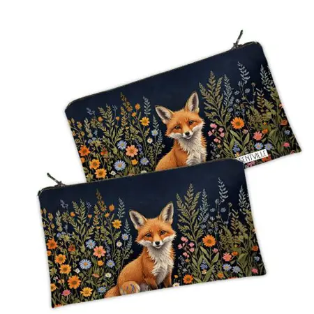 Kosmetická taška MINI – malá látková taštička s potiskem Liška