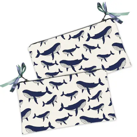 Kosmetická taška MINI – malá látková taštička s potiskem Whale