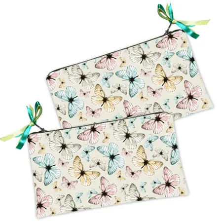 Kosmetická taška MINI – malá látková taštička s potiskem Mnoho motýlů