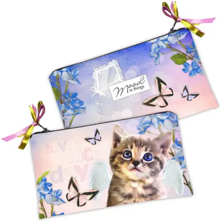 Kosmetická taška MINI – malá látková taštička s potiskem Přeji hezký den