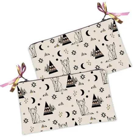 Kosmetická taška MINI – malá látková taštička s potiskem Lišky 