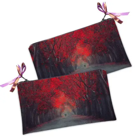 Kosmetická taška MINI – malá látková taštička s potiskem Crimson Autumn