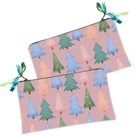 Kosmetická taška MINI – malá látková taštička s potiskem Stromečky