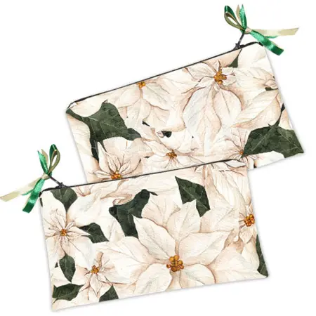 Kosmetická taška MINI – malá látková taštička s potiskem Květiny