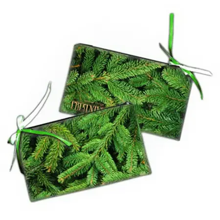 Kosmetická taška MINI – malá látková taštička s potiskem Vánoční větvičky