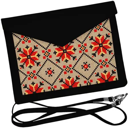 Dámský klutch konvert – elegantní sametová kabelka s potiskem Ornament