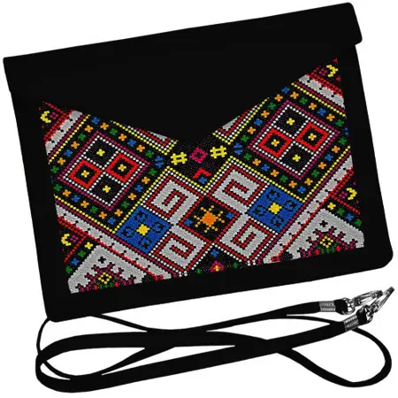 Dámský klutch konvert – elegantní sametová kabelka s potiskem Ornament