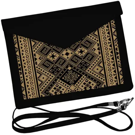 Dámský klutch konvert – elegantní sametová kabelka s potiskem Ornament