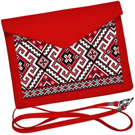 Dámský klutch konvert – elegantní sametová kabelka s potiskem Ornament