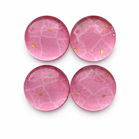 Sada magnetů Tella – kulaté magnety 2,5 cm (4 ks)   Růžový sen  