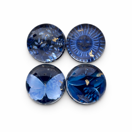 Sada magnetů Tella – kulaté magnety 2,5 cm (4 ks)  Půlnoční zahrada